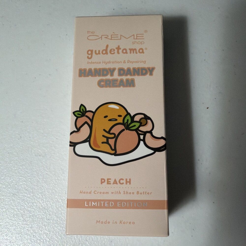 The Creme Shop x Gudetama Lazy Egg Peach Handy Dandy Hand Cream Limited Edition